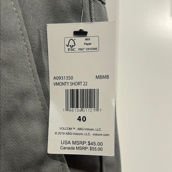 Volcom Gray Flat Front Shorts Casual Style - Picture 4 of 5